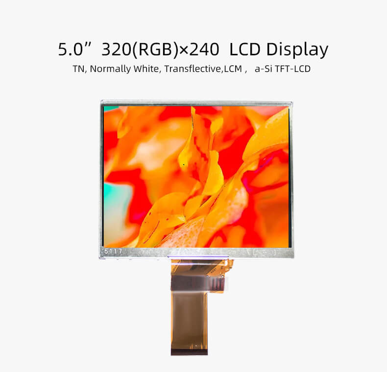 Industrial 5 Inch 320*240 RGB Full Viewing Angle Transflective LCD ...